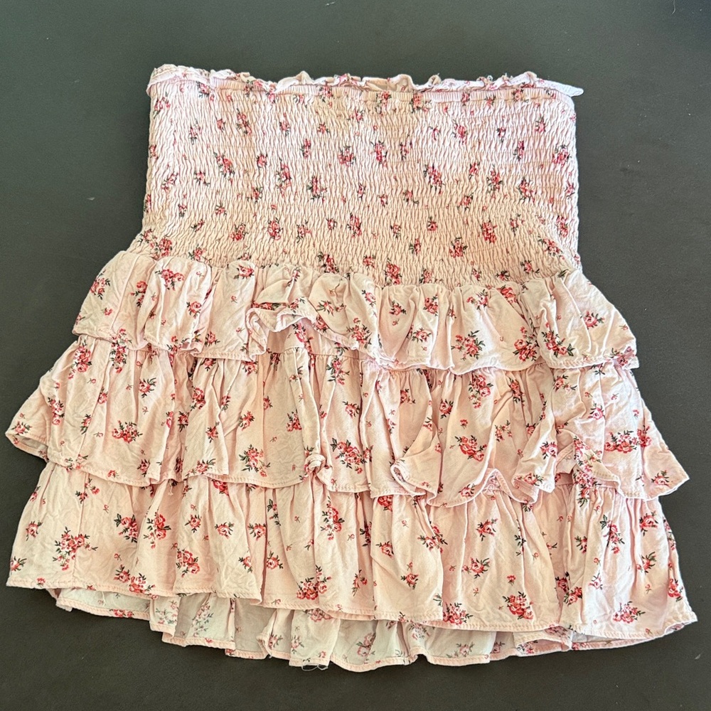 Cotton Candy Pink Floral Mini Skirt